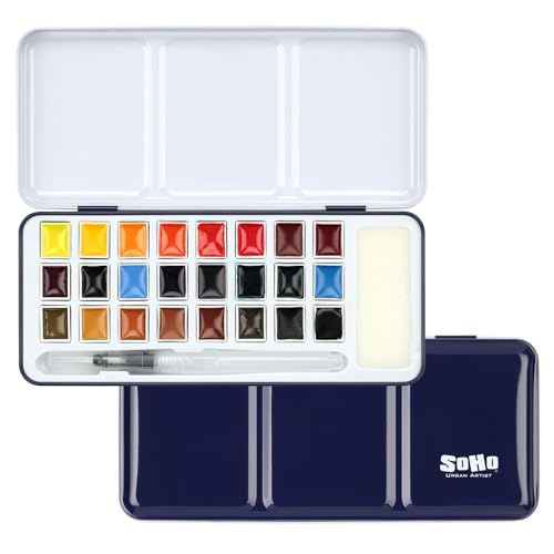 Soho Urban Artist Semi-Moist Watercolor Set w/24 Colors