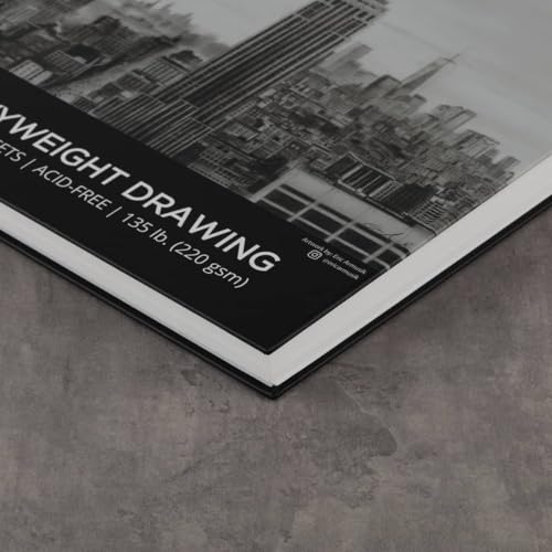 SoHo Urban Artist Hardcover Drawing Pad 8x10-135 lb. (220gsm), 50 Sheets, Drawing Paper Pads for Artists, Travel, Illustrations, & More - size: 8"x10"