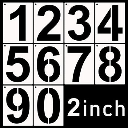 DXCYZ 2 Inch Tall Number Stencils Kit 0-9 Address Number Stencil, 10PCS Reusable Plastic Painting Number Templates for Mailbox Signs, Door, Cars, Trucks, Home, Business, Window - size: 2 Inch