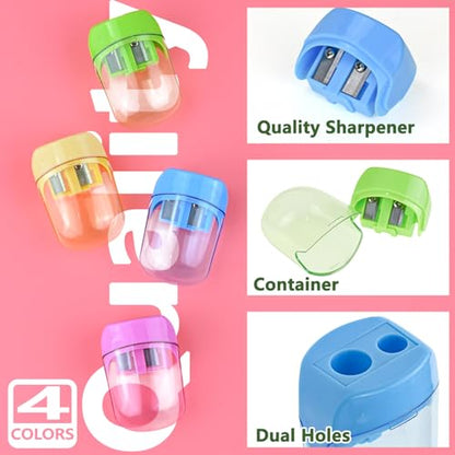 Colored Pencil Sharpener Bulk for Kids Manual Handheld Crayon Sharpeners - style: 24Pcs Sharpeners - B
