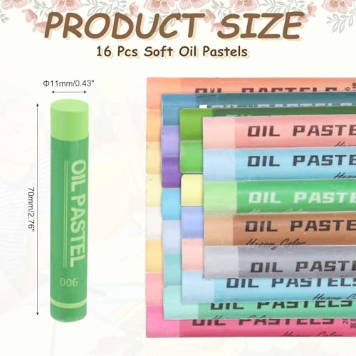 MECCANIXITY Soft Oil Pastels, Oil Pastel Crayons Vibrant Color Blendable Art Supplies for Painting Drawing Blending Painting Artists Beginners Professional(Grass Green, Pack of 16) - color: Grass Green