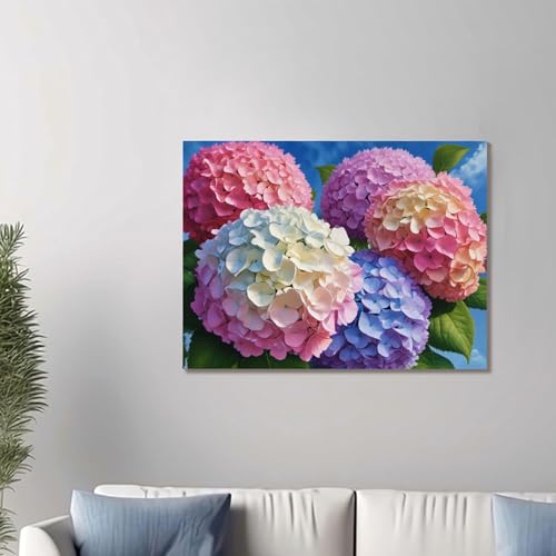 Muzagroo Art Diamond Paintings Kits for Adults Round Full Drill Diamond Art Kits for Beginners 5D Flowers Diamond Art Paintings Gem Art Kits Floral Diamond Dot Kits 30x40cm (Hydrangea) - color: Hydrangea