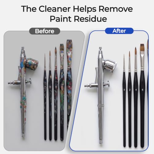 Nicpro Airbrush Cleaning Kit, 8 x 4 fl oz Airbrush Cleaner | with Glass Cleaning Pot, Easily Cleans Water-Based & Acrylic Paints for Airbrushes and Artistic Tools - size: 32 fl oz