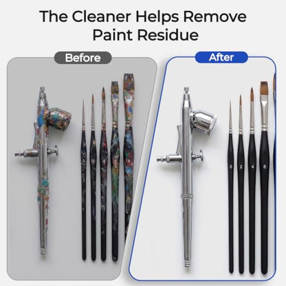 Nicpro Airbrush Cleaning Kit, 8 x 4 fl oz Airbrush Cleaner | with Glass Cleaning Pot, Easily Cleans Water-Based & Acrylic Paints for Airbrushes and Artistic Tools - size: 32 fl oz