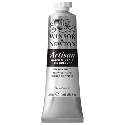 Winsor & Newton Artisan Water Mixable Oil Paint, 37ml, Titanium White | Clean with water; no solvents needed. Color depth, lightfastness, opacity/transparency are the same as traditional oils. - color: Titanium White, style: 1.25-oz