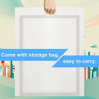 A3 LED Light Board, A3 Tracing Light Box, Magnetic Light Pad, Light Table for Tracing, LED Copy Board, Sketch Pad with Dimmable Brightness, Magnetic and Storage Bag. - style: A3