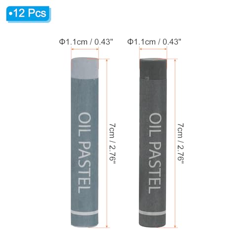 PATIKIL Gray, Dark Gray Oil Pastels, 24Pcs Soft Oil Crayons Creamy Pastels Stick Art Supplies for Art Painting Drawing Blending Graffiti for Artists Beginners - color: Gray/Dark Gray