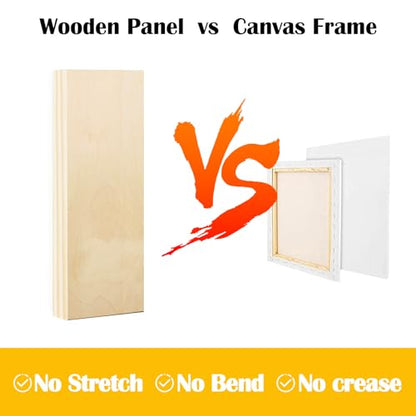 Falling in Art 2 Pack 4x12'' Unfinished Gallery Birch Wood Canvas Panels - size: 4*12 2 Pack
