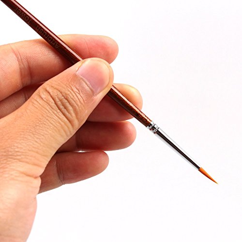 Fine Detail Paint Brush Set - 7 Pieces Miniature Brushes for Watercolor, Oil, Acrylic Painting, Airplane Kits