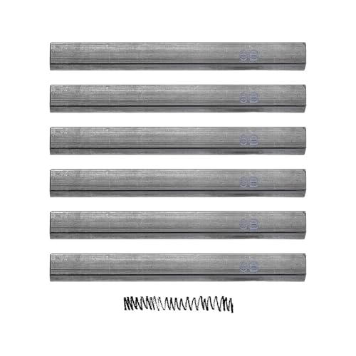 MECCANIXITY Compressed Charcoal Sticks, 6B Grade Square Vine Charcoal Sticks Set Art Supplies for Painting Drawing Sketching Shading Artists Beginners(Pack of 6) - style: 6B