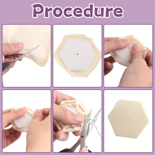 1000 PCS Hexagon Piecing Paper Templates, 1" White Paper templates, Quilting Templates Accessories for DIY Patchwork Crafts and Sewing Supplies - size: 1 Inch- 1000 pcs Hexagon