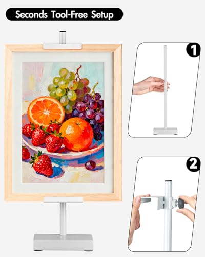 Rofio White Easel Stand for Signs, 17" Adjustable Tabletop Frame Holder - color: White