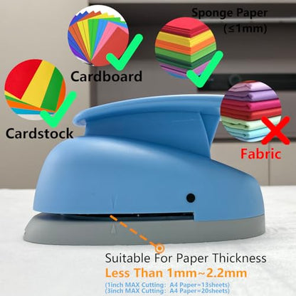 Circle Punch, Blue Paper Punch,5 Sizes Creative Circle Hole Punch Cutters for Paper Crafts, Cardstock, Gift Wrapping, Scrapbook Tools Cards,Arts Fun Projects,Like Christmas and Birthday Gifts,etc.