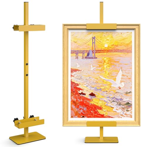Tabletop Easel Stand Picture Easels for Display Up to 29.7" H Gold Picture Frame Stand Table Top Easel Metal Picture Easel for Photos, Painting, Artwork, Books (Base: 1.32 lbs) - size: 29.7 in