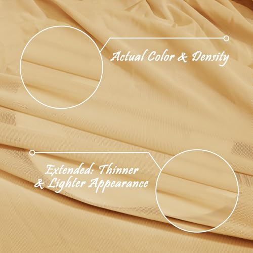 Manyshofu Cream Mesh Fabric by The Yard 4-Way Stretch, 60 Wide (1 Yard) - color: Cream, size: 1 Yard
