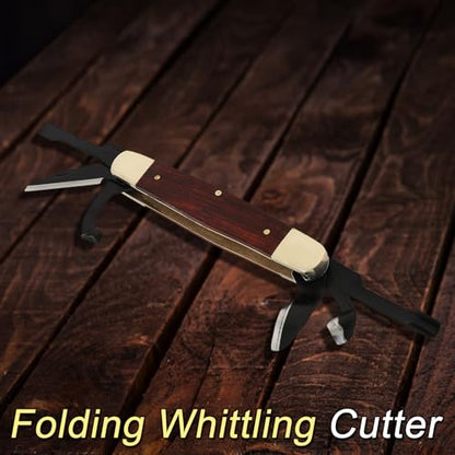 21PCS Foldable SK5 Steel Wood Carving Knife Set with Storage Bag & Gloves | SK5 high carbon steel, sharpening stone sandpaper & beech blanks, cut-resistant gloves, for DIY whittling woodworking crafts