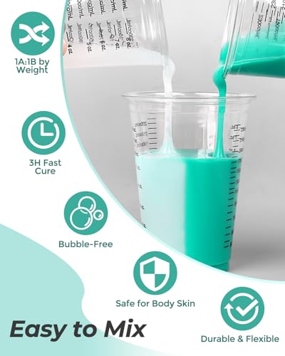 Nicpro 74oz Silicone Mold Making Kit 20A, Platinum Liquid Silicones Rubber | with Molds Housing & Mixing Cups for Mold Maker, Flexible & Food Safe Mix Ratio 1:1 for Casting Resins Jewelry, Craft Molds - size: 74oz