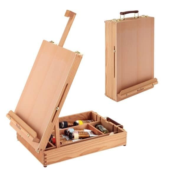 Jerry's Artarama Master Artist Oil Paint Set Includes Wood Art Supply Carrying Case Sketchbox w/Easel & 5-Pack 12x16 Canvas Panels for Painting