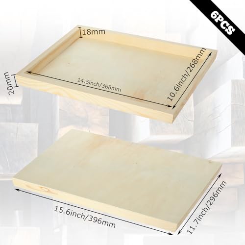 6PCS Wood Panels for Painting, 12 x 16 Inch Craft Wood Canvas Panel Boards Unfinished Wooden Painting Pouring Panel Board for Arts & Crafts, 3/4 Inch Deep - size: 12 x 16 Inch