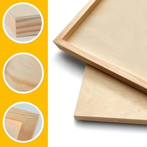 2 Pack 40x40'' Unfinished Gallery Birch Wood Canvas Panels | 1 1/2’’ Deep Wood Canvas, Cradle Boards for Painting, Pouring, Burning, Crafts, Epoxy Resin, Laser Engraving Cutting - size: 40*40 2 Pack