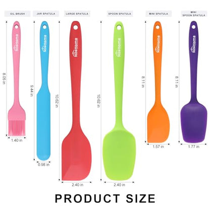 NileHome 6 Pieces Silicone Spatula Set with Silicone Brush,Multicolor - color: Multicolor