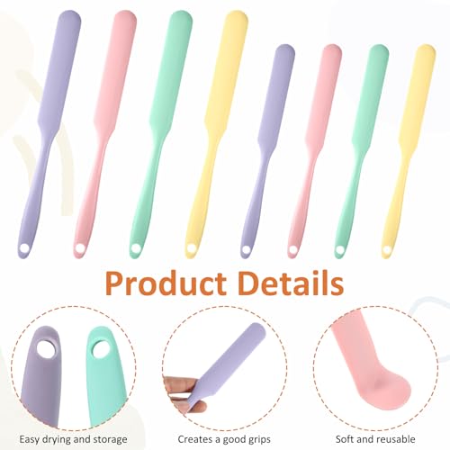 8 PCS Silicone Jar Spatula Kitchen Spatula with Long Handle for Jar