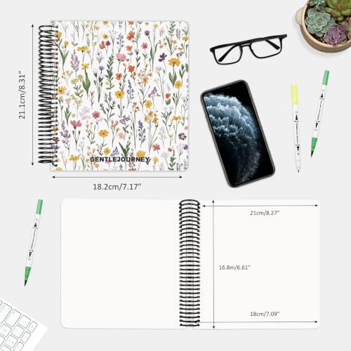 Hardcover Sketchbook,7.2"x8.3"Spiral Bound Drawing Pad,Field Floral | 150gsm(92lb)Acid-Free Thick Paper,Blank Art Journal for Adults,Artists&Beginners,Ideal for Sketching,Doodling and Mixed Media - color: field floral