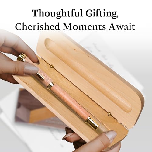 Ellington Pens Luxury Wood Fountain Pen Set – Medium Nib - Includes 6 Ink Cartridges, Wooden Pen Gift Box, Ink Converter - Wood Pen For Writing, Calligraphy, Journaling, Drawing (Maple Harmony) - color: Maple Harmony, style: Medium