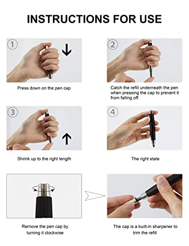 WSD Sketch Up 5.6mm Mechanical Pencil Mechanical Clutch with Built Sharpener (Black) - color: black