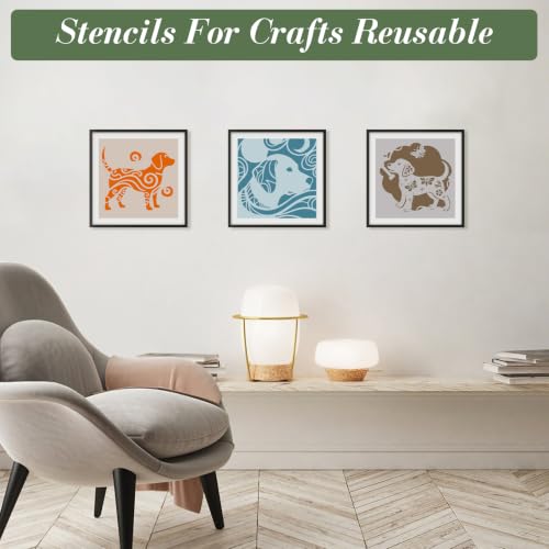Dog Stencils for Crafts Reusable 24Pcs Stencils(5.9X5.9 Inch) - color: Dog 1