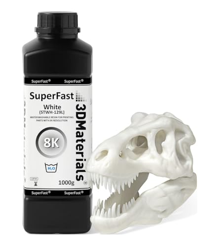 SuperFast 8K 3D Printer Resin Water Washable, 0.5 sec Print (1000g, White) - color: White, size: 1000g