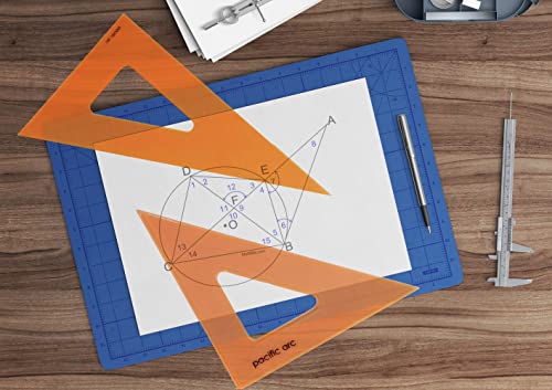Pacific Arc's Scholastic Triangle - 4 inch - Fluorescent - 30/60 Angle - Polystyrene - Inking Edge - Technical Drawing Tools, Drafting, Architect and Engineering. - style: 4 inch, 30/60