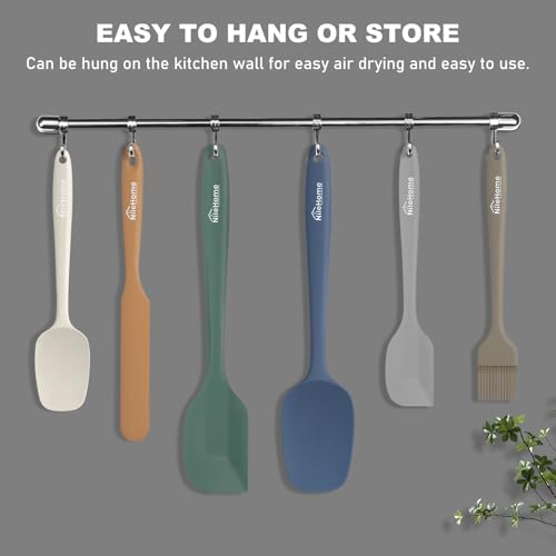 NileHome 6 Pieces Silicone Spatula Set with Silicone Brush,Forest Style - color: Forest Style
