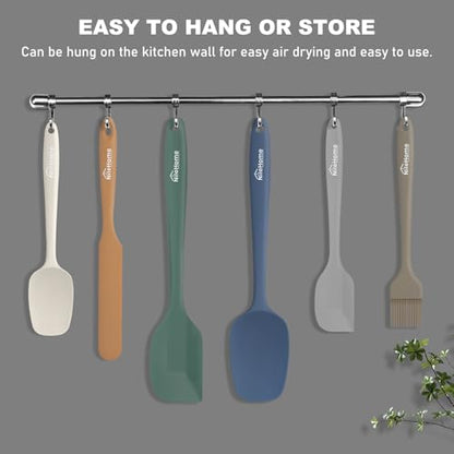 NileHome 6 Pieces Silicone Spatula Set with Silicone Brush,Forest Style - color: Forest Style