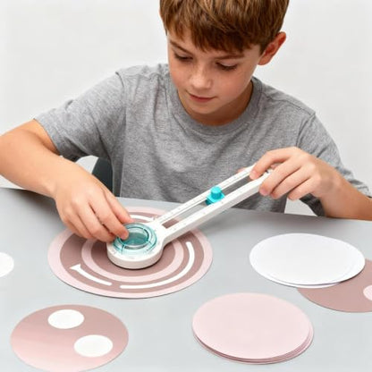 Circle Cutter, Adjustable Circle Paper Cutter with 1 Replacement Blades, Cutting Diameter 8-32cm, Circular Rotary Cutter for Paper Crafts, Paper Trimmer for DIY Craft Scrapbooking Card Making