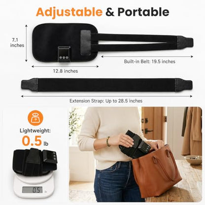 Cordless Red Light Therapy Heat Pad for Back, 660nm & 850nm Near Infrared Red Light Wrap with 6 Brightness Levels 6 Time Settings, 5000mAh Rechargeable Wearable Light Belt for Body
