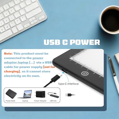 A4 Slide Viewer Light Box, Ultra-Thin LED Light Pad with 3 Adjustable Brightness, USB-C Powered Backlight for Viewing, Scanning and Digitizing 35mm Slides & Film Negatives