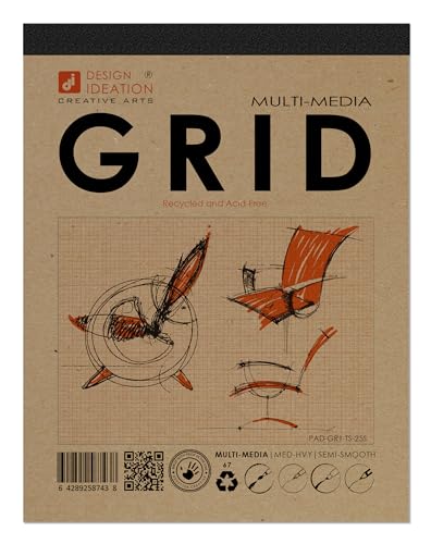 Design Ideation Grid PAD. Removable Sheet. Premium Paper. Smart-Bind Reinforced Lay Flat Binding. Orange Grid. (8.5" X 11") PAD-2550-TS (1 Book) - size: 1 PAD