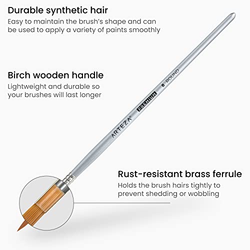 ARTEZA Watercolor Paint Brushes, Set of 5, Assorted Shapes, Synthetic Soft-Bristle Brushes - style: Watercolor Brushes Set B