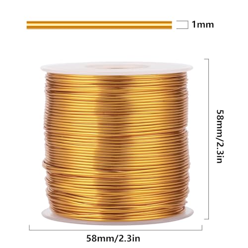 328FT 18 Gauge Bendable Dark Gold Aluminum Wire for Craft Jewelry Making | 1mm Thick Soft Metal Aluminum Armature Wire Roll Bulk for Sculpting Beading DIY Craft - color: Dark Gold, size: 18 Gauge