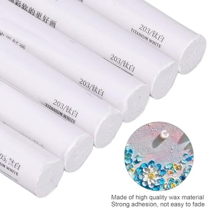 Zerodis White Oil Pastels Set,6 Pcs Unique Texture Soft Artist White Oil Pastels Dry Pastels Set Painting Art Supplies for Professional Drawing Art