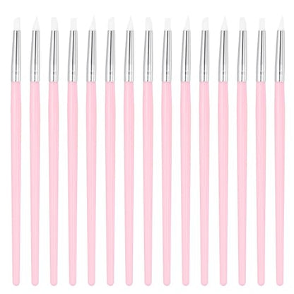 PATIKIL Silicone Clay Sculpting Tool, 15 Pcs Clay Shaping Tool Soft Rubber Modeling Dotting Tool for Pottery Clay Craft Painting Nail Rock, Pink/White (5mm) - color: Pink/White, size: 5mm