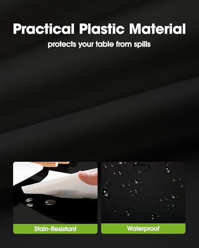 Pureegg Plastic Table Cloth Disposable 3 Pack, 84 Inch Round Table Cloth, Leakproof Table Cover for Parties, Picnic, Weddings, Black - color: Black, size: 84" Round