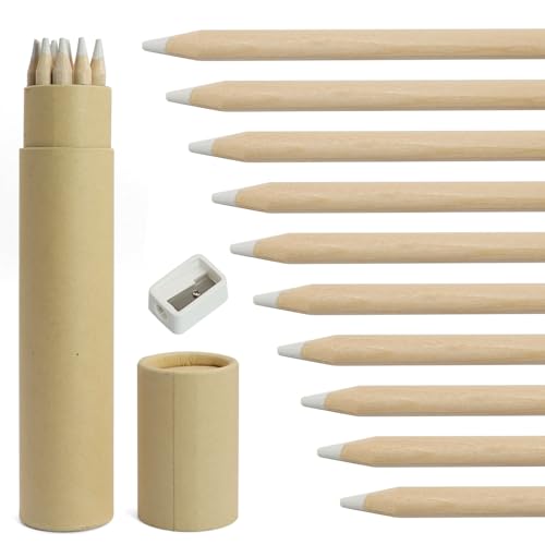 White Chalk Pencil 10 PCS for Drawing, Sketching, Shading, Blending