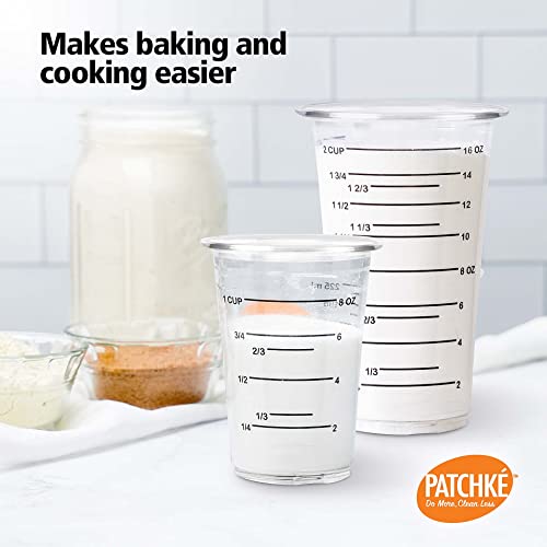 16 Oz - 2 Cup 450 ML - Disposable Measuring Cups - Plastic Graduated Mixing Cups - for Mixing Resin/Epoxy, Paint, Cooking, Baking and Crafts (12 pack) - size: 16 OZ - 12 pack