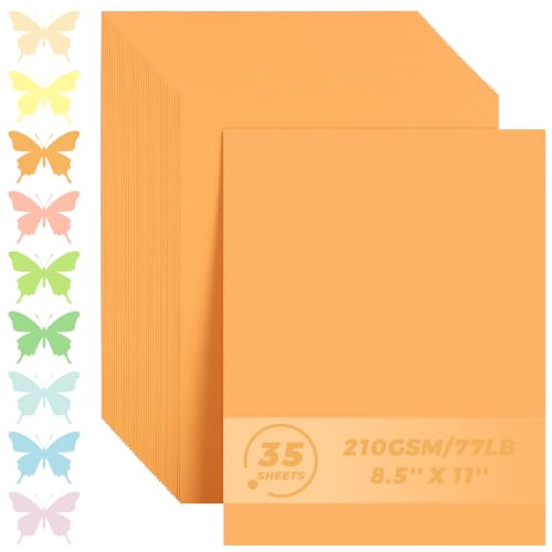 35 Sheets Pumpkin Orange Cardstock - 8.5'' x 11'' 77lb/210gsm - color: Pumpkin Orange