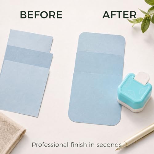 LOVEINUSA Corner Rounder Punch, 3 in 1 Paper Punch with 3 Round Corner Sizes (R4/R7/R10mm), Decorative Edge, Chamfer Cutter for Scrapbooking, Photos, Cardstock, Laminate, DIY Cards & Crafts