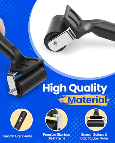 UCEC 1 Pack Rubber Brayer Roller for Printmaking Durable Ink Roller 4 Inch | Durable Rubber Roller for Ink & Paint, Great for Gluing, Diamond Painting & Block Printing, Crafting Tool, 4 Inch, Black - color: 4 Inch-Black