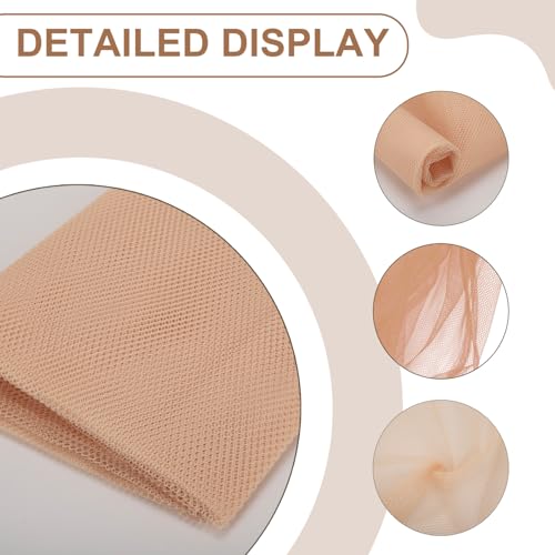 59" x 72"(2 Yards) Natural Mesh Fabric | Slightly Stretchy for Sewing Projects, Backpack Pocket and Straps, Netting Clothes and Shopping Bag - color: Natural