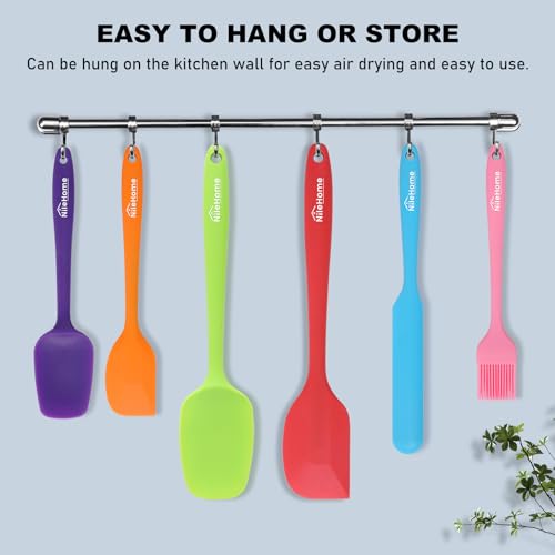NileHome 6 Pieces Silicone Spatula Set with Silicone Brush,Multicolor - color: Multicolor